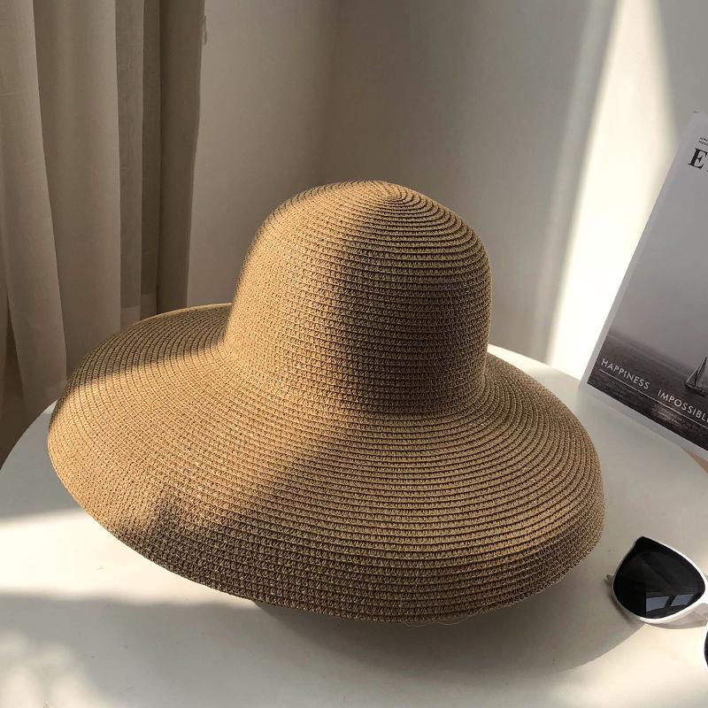 Vintage Hepburn Hat Female Summer Small Fresh Internet Celebrity Big Eaves Vacation Beach Straw Hat Sun Hat