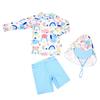 Children's Cartoon Rabbit Split Long Sleeve Swimsuit Set