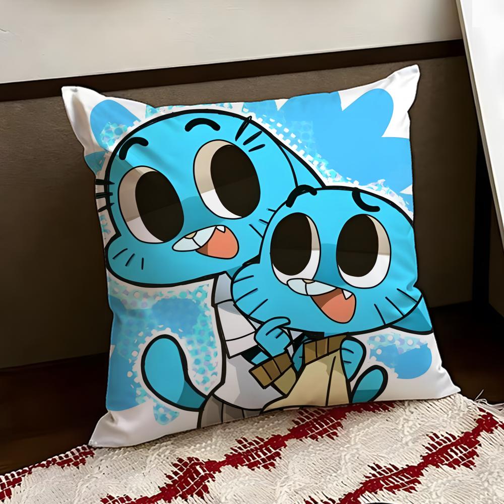 The AAmazing World of GGumball Cushion Cover Reversible Soft Durable Pillow Cover Home Car MultiScene Use for Daily Comfort