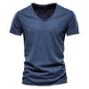Summer Men's Solid Bamboo Cotton V-Neck T-Shirt - Hot Selling European & American Style