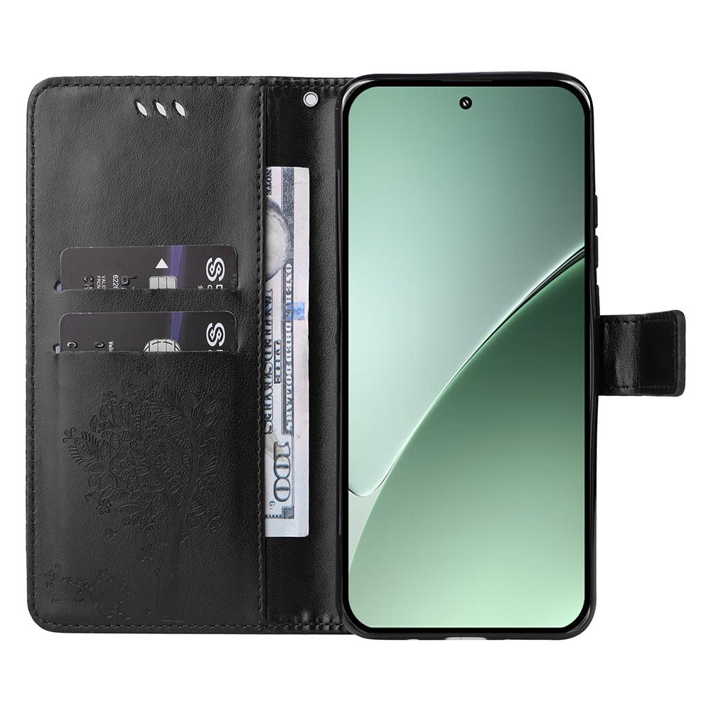 For Xiaomi 15 Pro Phone Case with Stand Cat Tree Pattern Leather Wallet Mobile Cover