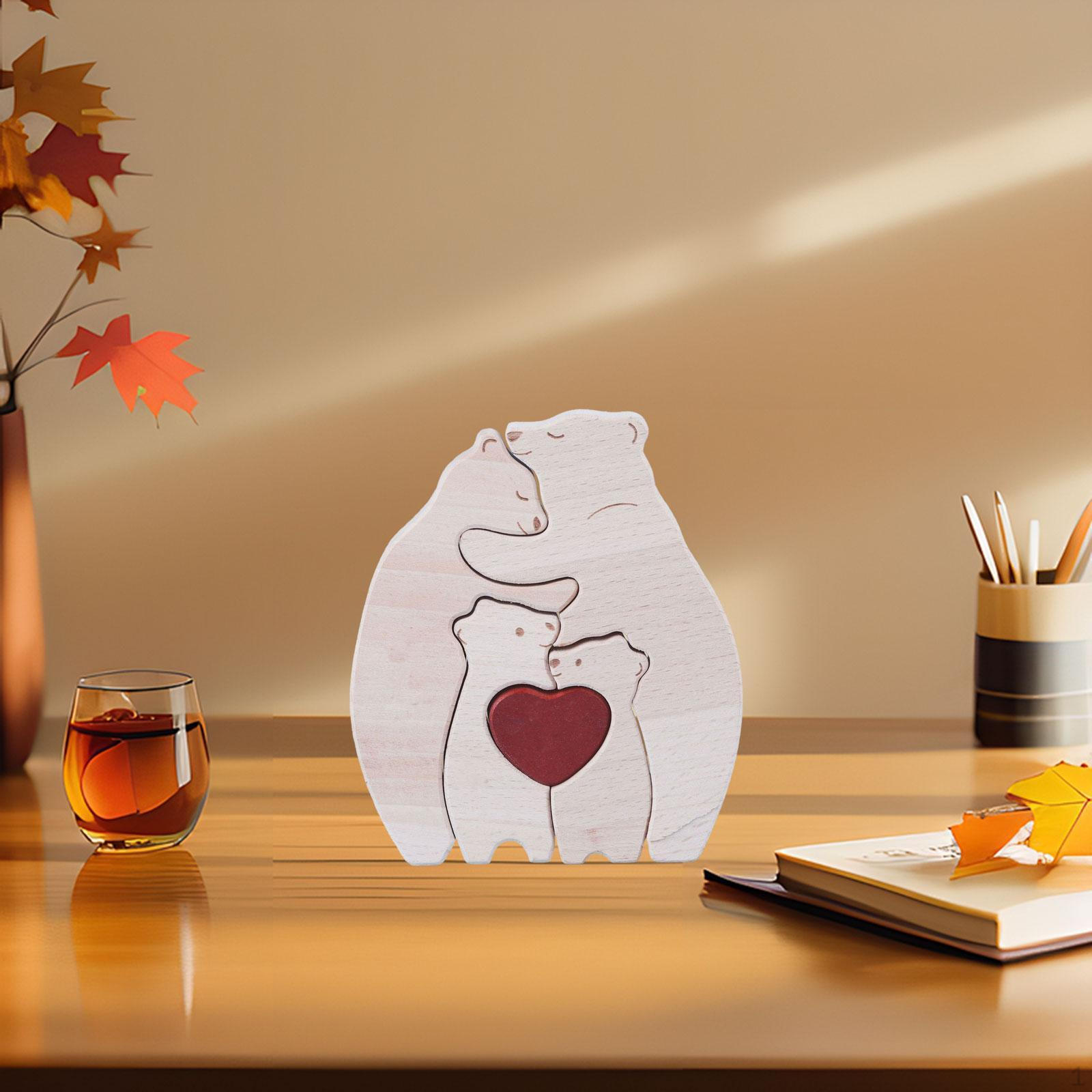 

Медвежья семья деревянная художественная головоломка медведи орнамент обучающая игрушка, семейный сувенир, деревянный 4 bears