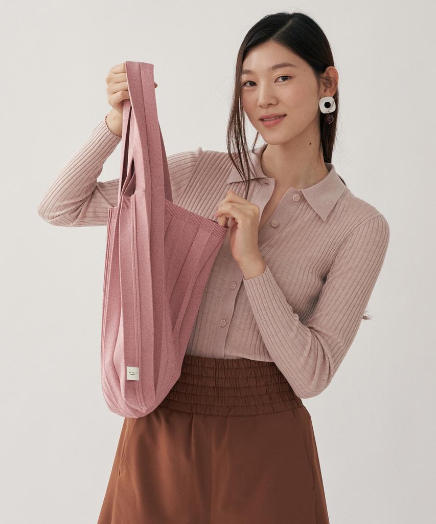 Pleatsmama Tote Bag Glitter Rose Gold