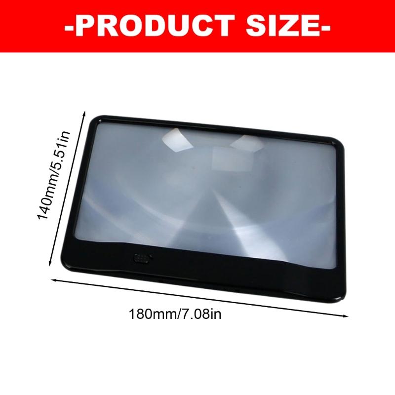 Lighted Reading Magnifier with 3X Sheet-Form PVC Lens and Physical Control, Broad Handheld Aid for Newspapers, Textbooks, Instructions, and Labels