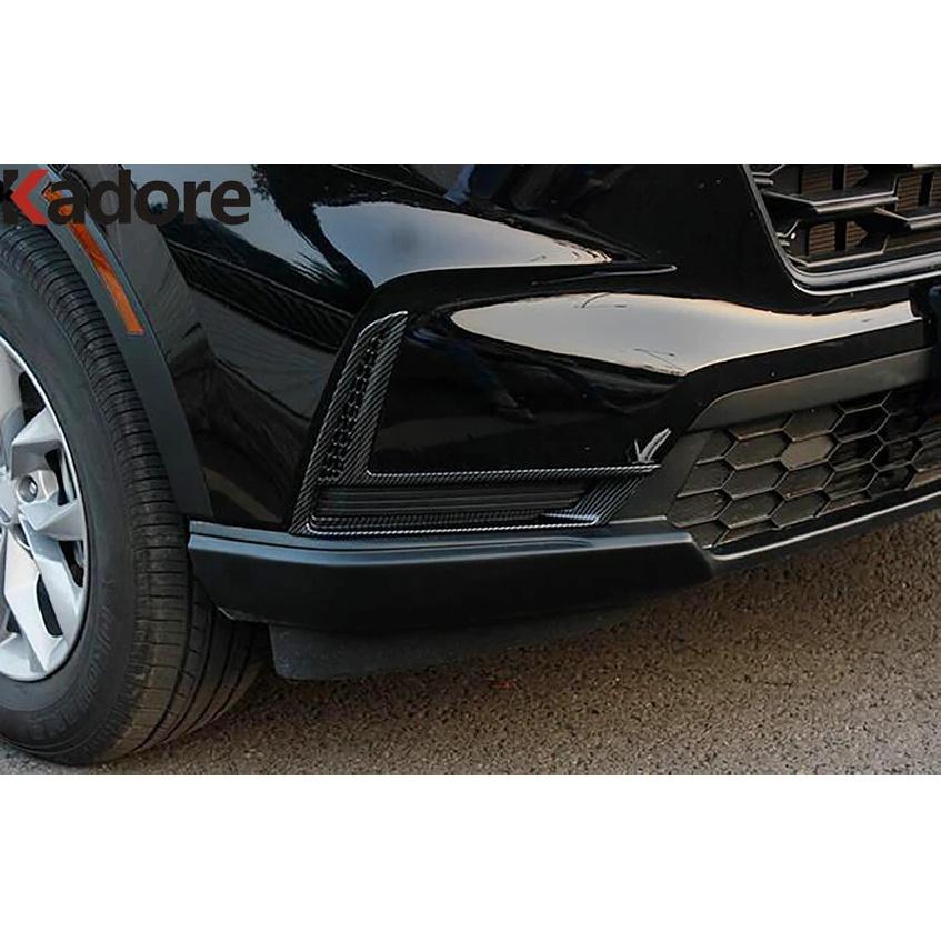Front Fog Light Lamp Cover Trim For Honda CRV CR-V  2024 Carbon Fiber Head Foglight Air Vent Flow Trims Car Accessories