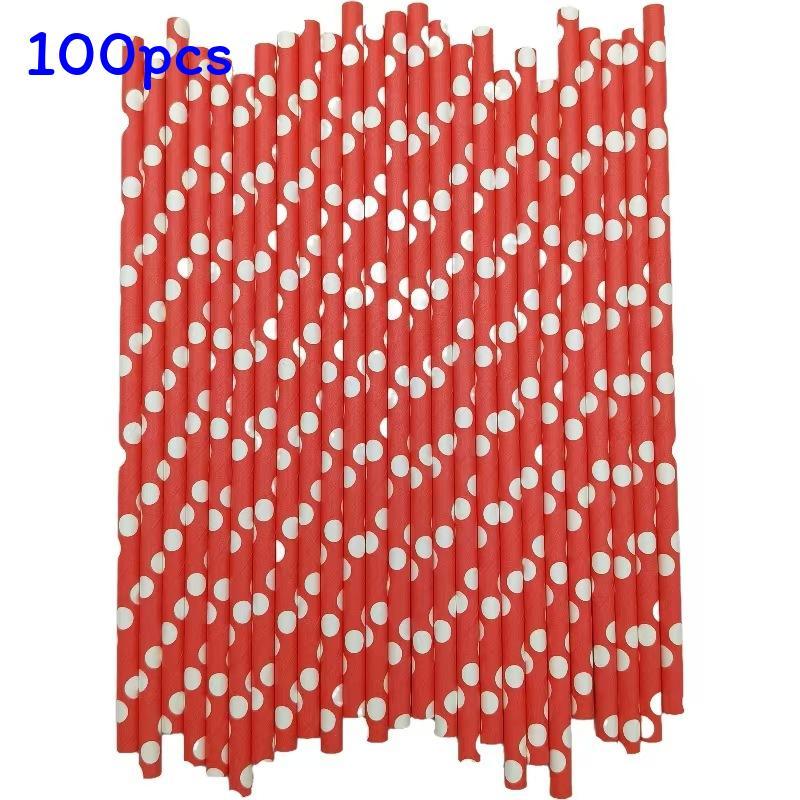 Festive Red Paper Drinking Straws Biodegradable For Party Decor And Desserts