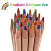 2Pcs 7 Colors Gradient Rainbow Pencils Adults Jumbo-Colored Multicolored Pencils For Diy Graffiti Art Drawing Coloring Sketching
