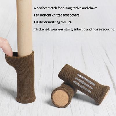 4PCS Thickened Felt Chair Foot Cover Wear Resistant Table Legs Floor Table Feet Chair Legs Protective Cover Stool Foot Cover Table Chair Foot Mat
