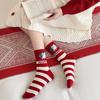 High Rubber Band Year Of The Horse Red Socks 2026 New Year Cartoon Striped Big Red Socks Red Cotton Socks