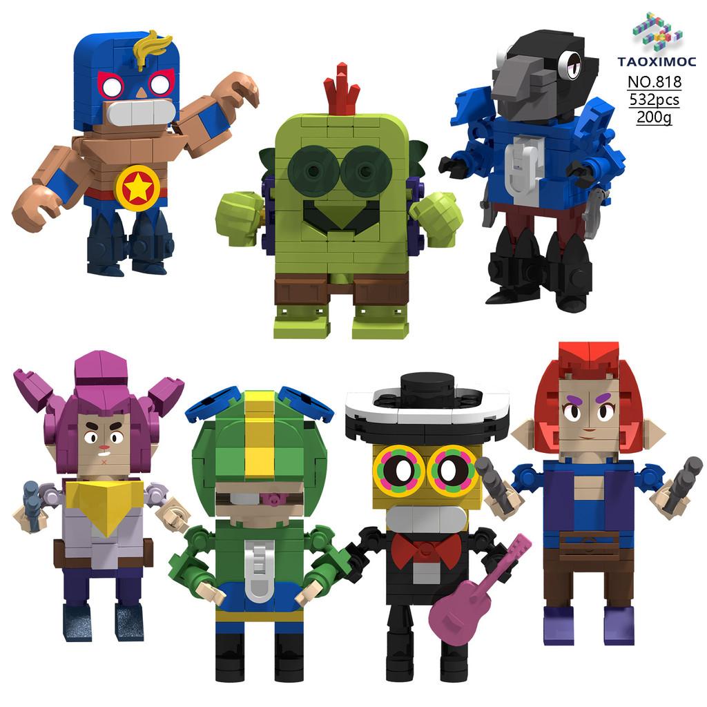 

Building Block Set - DIY Assembly Collectible Mini Figures With Interchangeable Parts |Game Character Model Kits For Fans & Adults 818 Brawl Stars