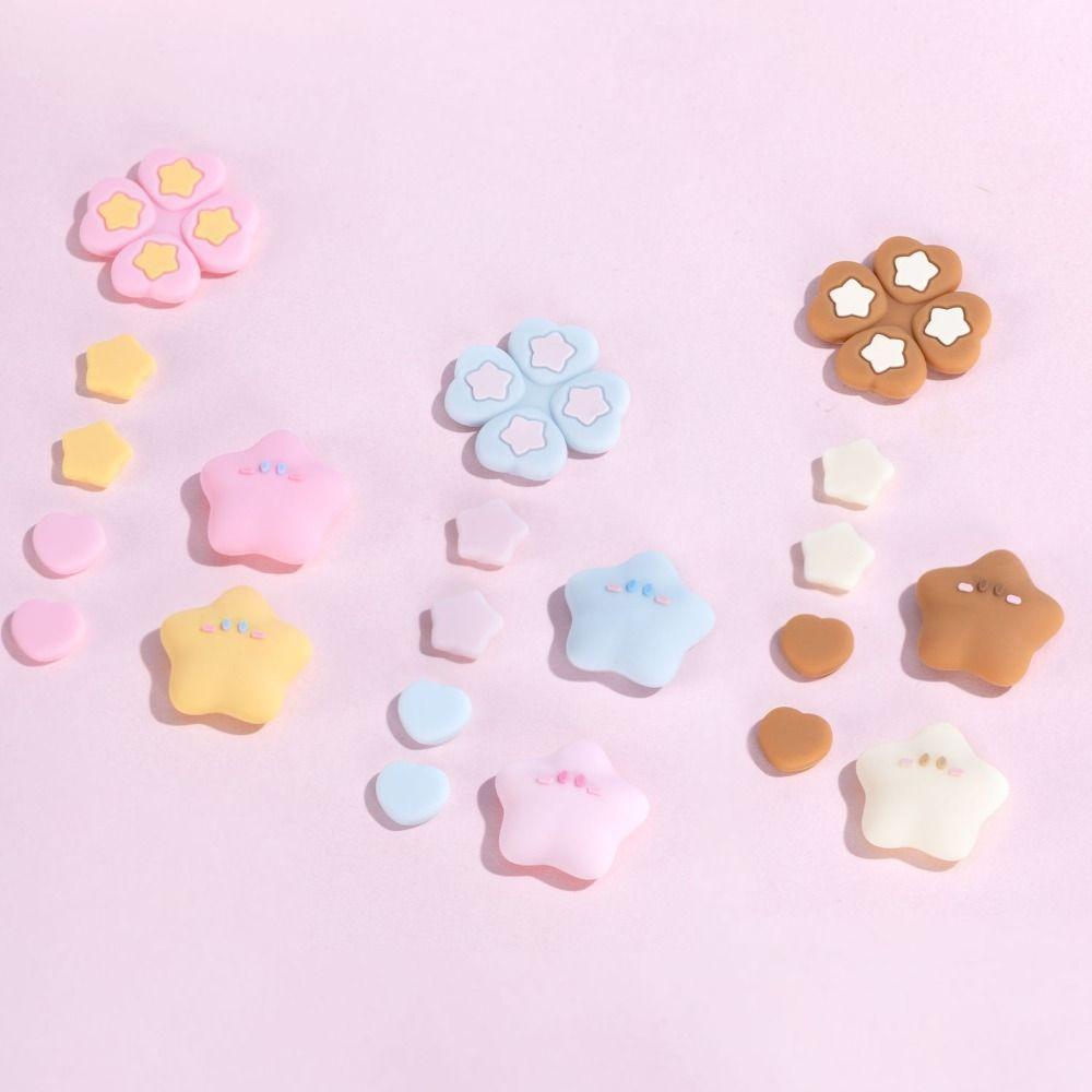 Soft Button Caps Silicone Thumb Stick Grip Cute ABXY Key Sticker For Switch Oled NS