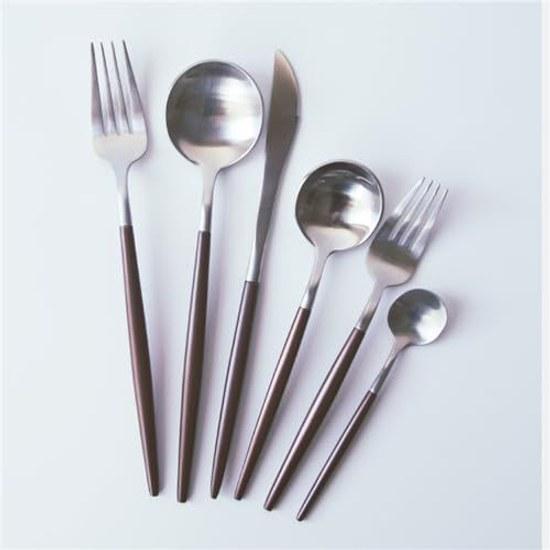Andoo Cutlery Set Gold Stylish Tableware Stainless Steel Dinner Knife Spoon Fork Glossy Steak Table Dessert Pasta Sharp Chopsticks Chopstick Western +