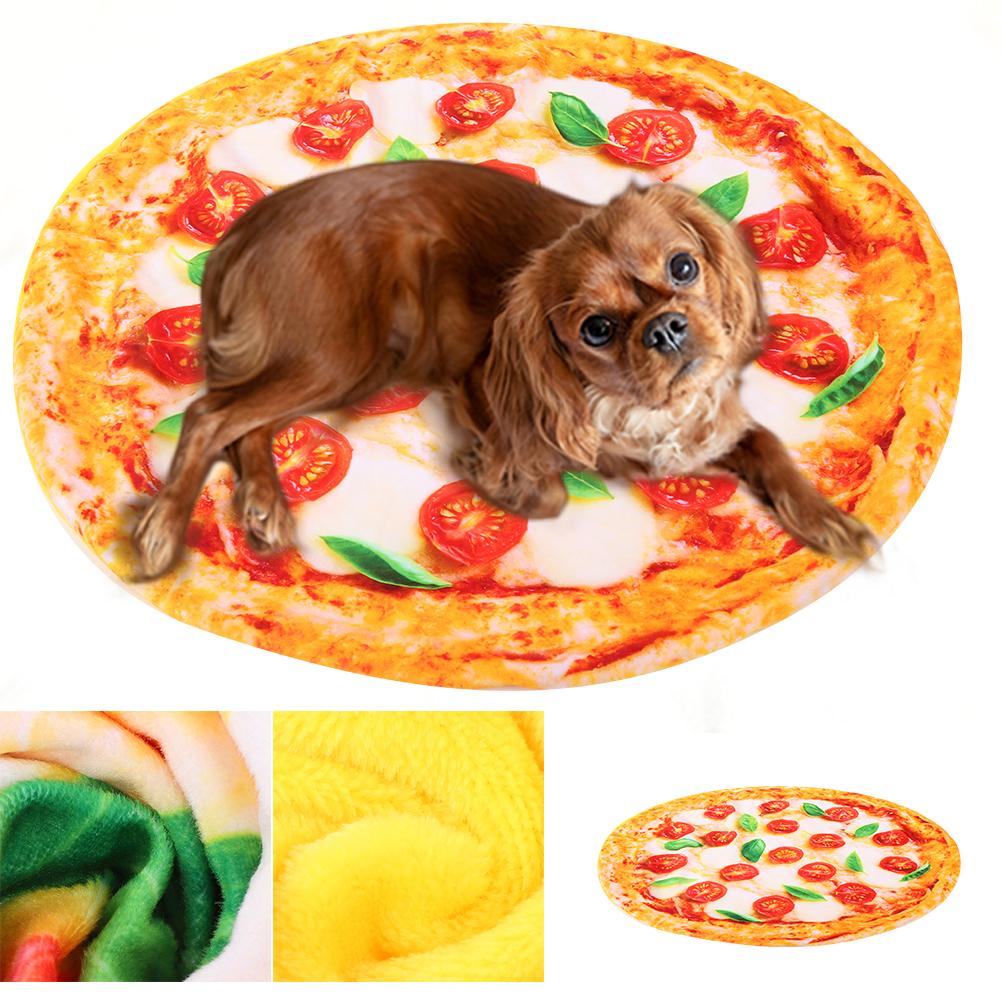 Soft Washable Simulation Pizza Warm Keeping Dog Cat Blanket Pets Sleep Rest Mat PadPizza Blanket L