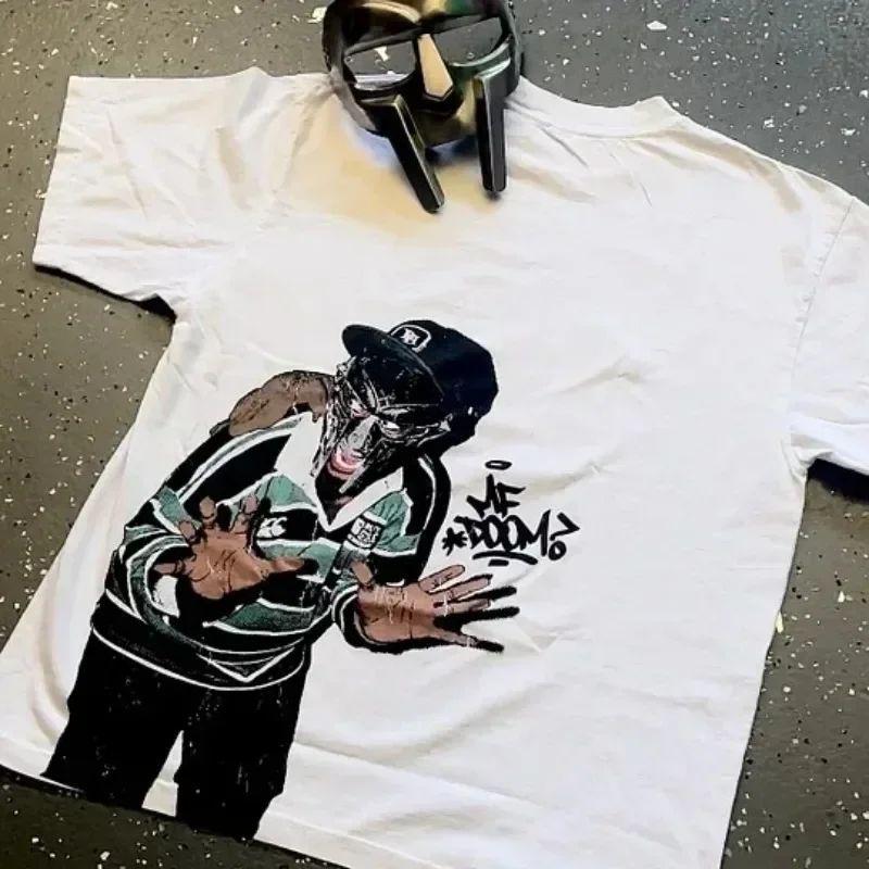 Sopula Vintage The Illest Villain Mf Doom Graphic Casual Street Basketball T-Shirt Harajuku Oversized T Shirt Graphic T Shirts
