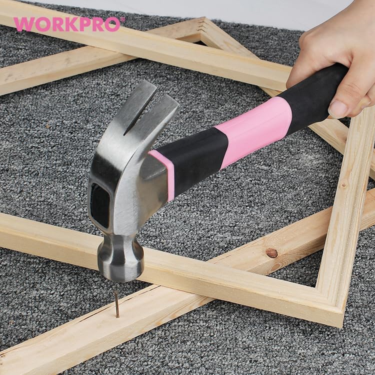 WORKPRO Home Tool Set WP206818 DIY Starter Kit with all the tools you need for basic repair and maintenance 103-Piece (Pink) - - tasks.