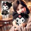 Hello Kitty Kuromi Maskotka Pluszak Zabawka Czarna Sukienka Kotek 35Cm