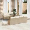 Garden Sofa Set with Cushions 8 Pcs Beige and Cream Poly Rattan