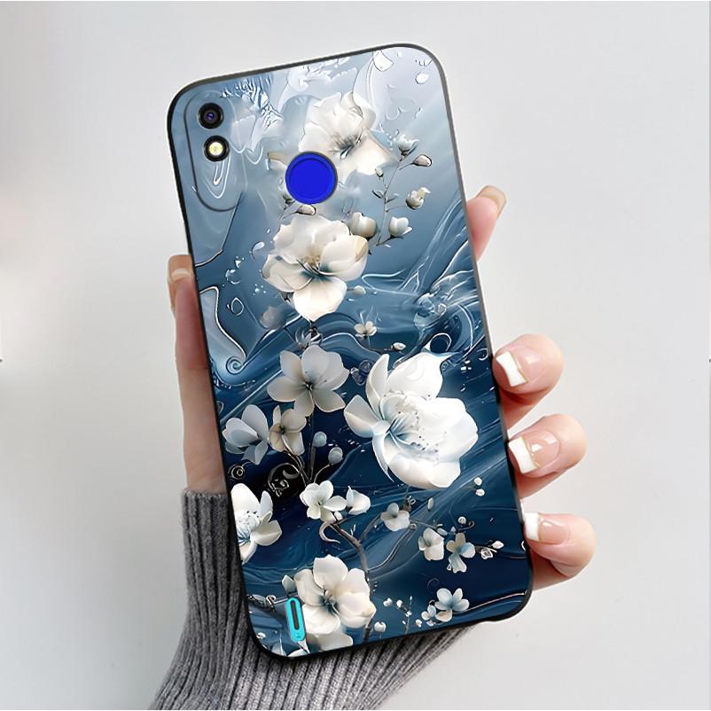 Printed Phone Case For Tecno Spark 4 Lite/POP 3PLUS Funda Capa Soft Silicone Black Shell Cover Cute Flower Cartoon Casing Coque