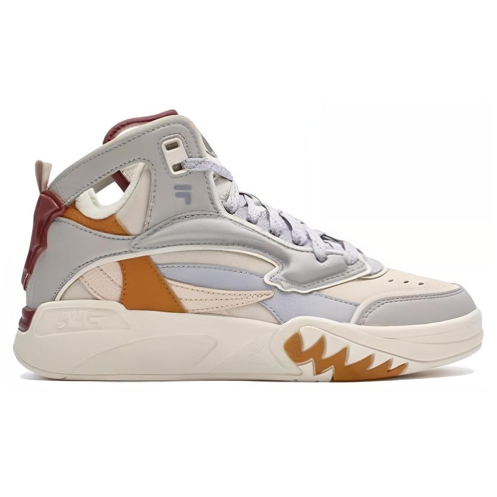 FILA Fusion Desperado Fleece Comfortable Versatile Shock Absorbing Warm High Top Retro Basketball Shoes Women sneaker Light-Gray T12W343215FPP