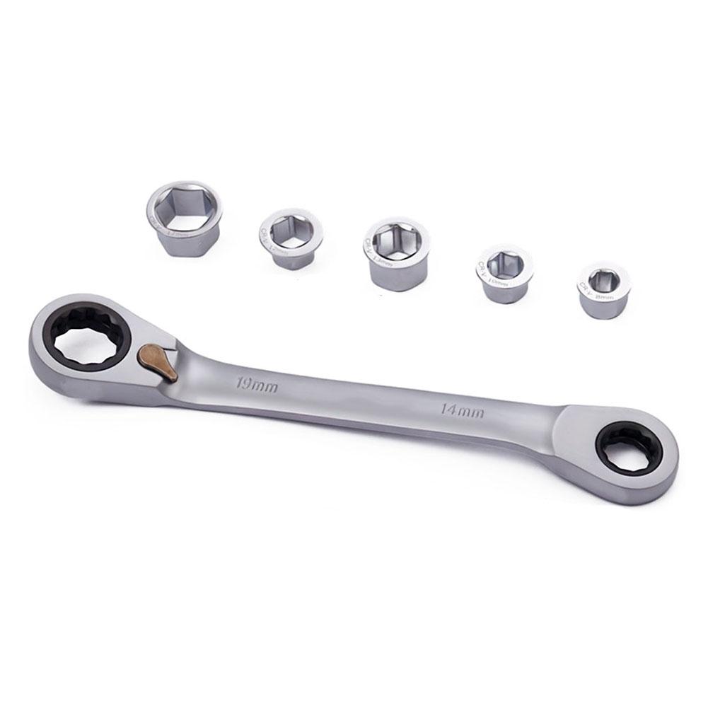Combination Spanner Ratchet Wrench Set Chrome Vanadium Steel Mirror Polished Finish Reversible Ratchet Wrench Set