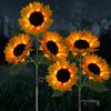 1PACK Solar LED Sunflower Garden Lights, Realistic Night Glow Energy Saving Outdoor Lighting for Garden, Lawn, Home, Terrace and Porch Decorations