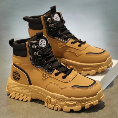 Men's Shoes 2024 Autumn New High-top Martin Boots Outdoor Men's Non-slip and Wear-resistant Thick-soled Versatile Tooling Trendy Shoes