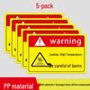 High Temperature Warning Sign: Caution - Hot Surface, Do Not Touch, Avoid Burns.