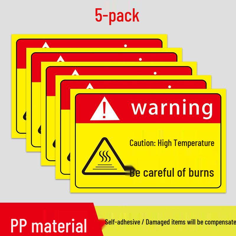 High Temperature Warning Sign: Caution - Hot Surface, Do Not Touch, Avoid Burns.