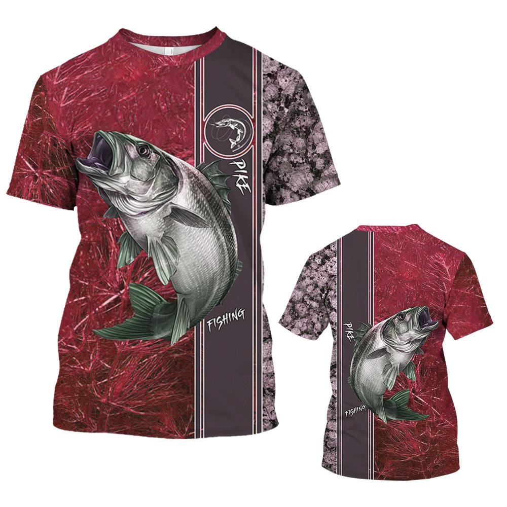 Fish T-Shirt For Men Fishing Graphic Tee 3D Print Short Sleeve Tees Casual T Shirt Oversized Men's Clothing Tops Summer 2024 New
