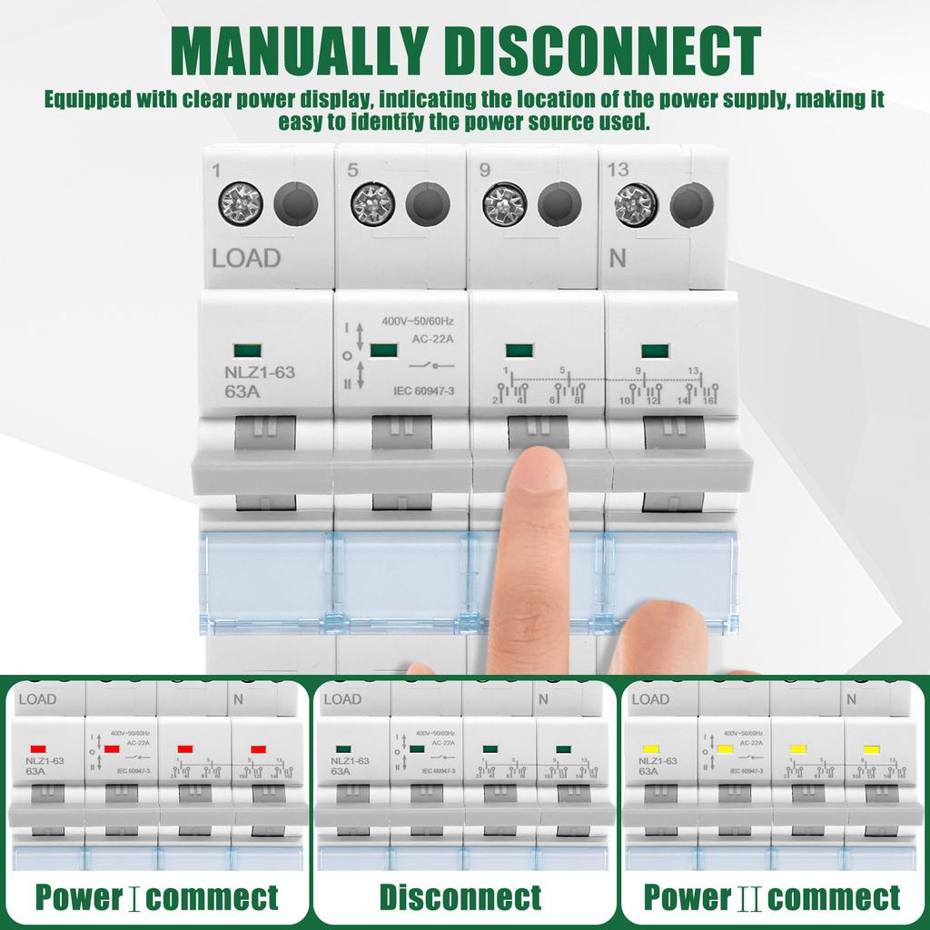 Din Rail MTS Dual Power Manual Isolator Transfer Switch Modular Changeover High-end Models Switch Interlock Circuit Breaker 4P