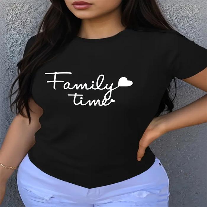 Summer Round Neck Printed Top Fashionable Casual Cute Short Sleeved Women's Pure Cotton T-shirts