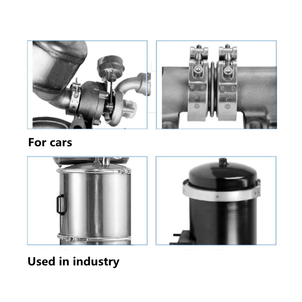 Universal 3" Inch 2" Inch Stainless Steel V-Band Turbo Downpipe Exhaust Clamp Vband 76mm 50mm