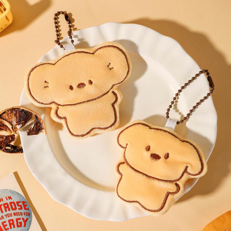 1/2Pcs Cute Cartoon Simulation Biscuit Bear Plush Pendant Keychain Kawaii Stuffed Doll Backpack Pendant Decorative Accessories