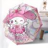 My Melody,Pink Bow Automatic Folding Umbrella Simple 8 Rib Design, Bright Cartoon Pattern, Durable Iron Frame, Suitable For Travel, Outdoor,