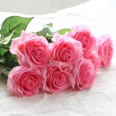 10 teile/satz Simulation Hochwertige Blumen Künstliche Latex Real Touch Blume Braut Brautjungfer Blumenstrauß Rosen Hause Hochzeit Dekoration