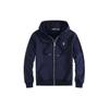 (Sweat à capuche avec étiquette noir et blanc, taille L)Ensemble Hoodie Polo Brodé pour Homme avec Veste Polaire et Cardigan