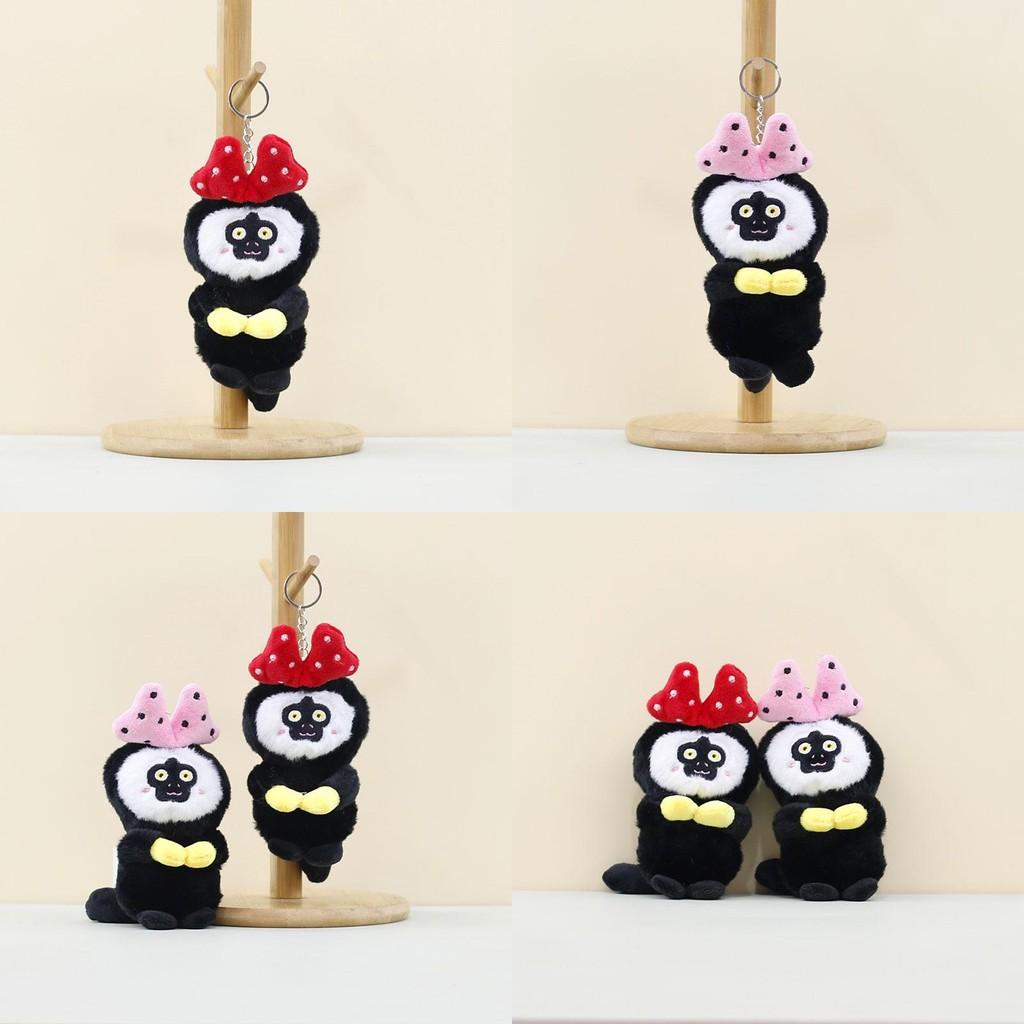 Adorable Plush Monkey Keychain Red And Pink Cute Stuffed Animal Doll For Bags And Accessories