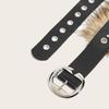 Metal Buckle Punk Style Belt Western Style Plush Belt Fashion Leather Fur Belt  Pants Accessories