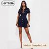 BITCED Fashion Summer Spring Solid Color Print Short Sleeve  Casual Dresses