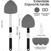Windshield Cleaner Tool 22.5" L - Car Interior&Exterior Window Cleaning Kit with Extendable Handle&4 Microfiber Pads and Thick Large Wash Sponge,