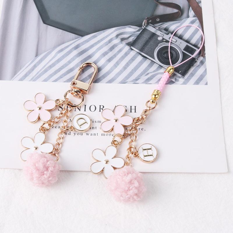 Lovely Ribbon Flower Keychain For Men Women Bag Car Key Holder Keyring Gifts