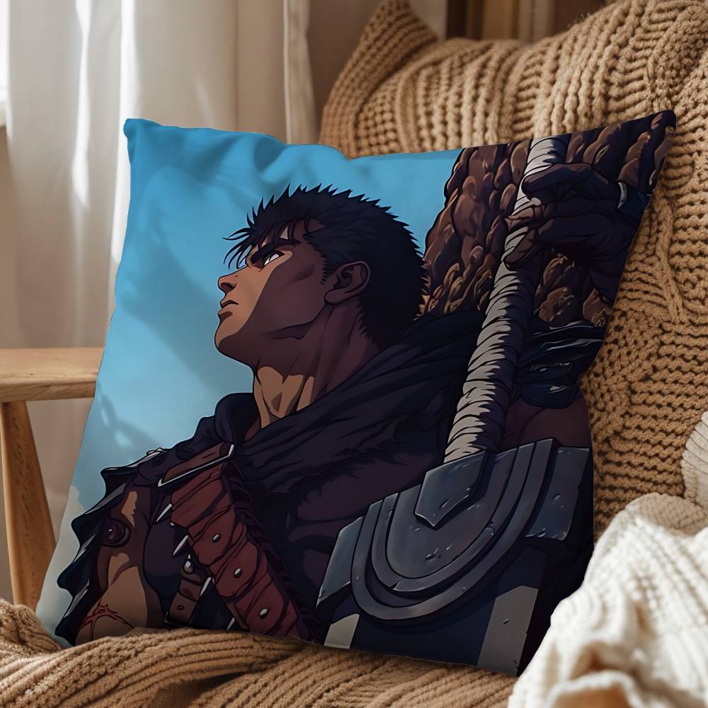 cartoon Griffith Guts Berserk Pillow Case Pillow Case Living Room Sofa Cushion Cover Suitable For Home Bedroom Room Decoration