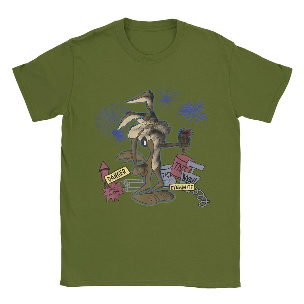 Men T-Shirt Wile E. Coyotes TNT Portrait Novelty Pure Cotton Tee Shirt Short Sleeve T Shirt Crew Neck Clothing Plus Size
