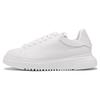 Leather Round Toe Versatile Low Top Casual Shoes Men Sneakers White X4X264-XF532-00001