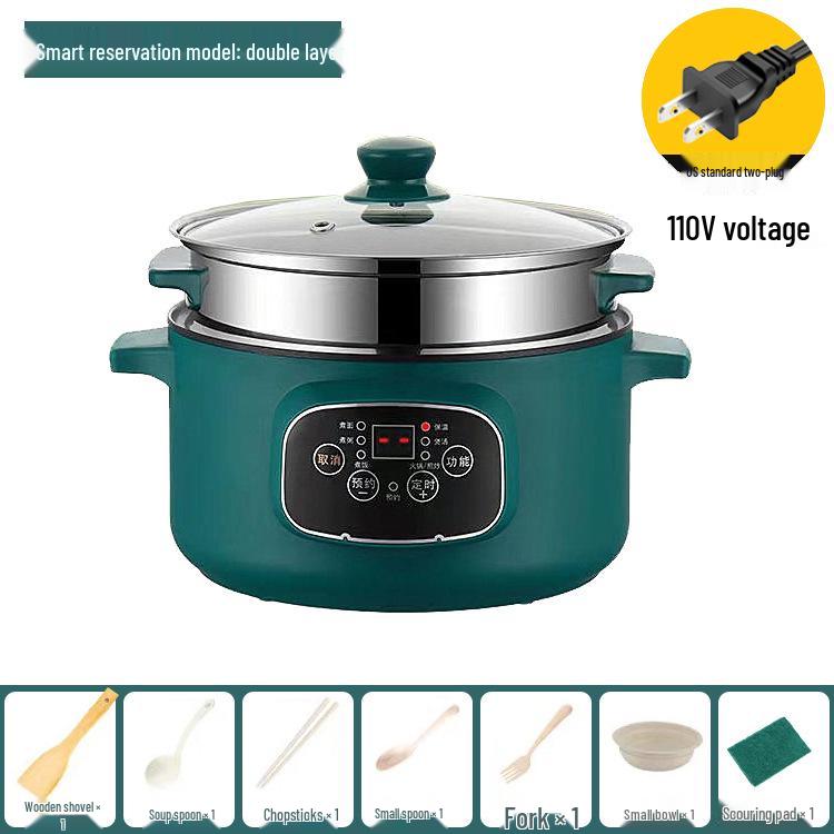 "110V Multifunction Electric Cooker & Non-stick Frying Pan for Dorms, with Smart Reservation"