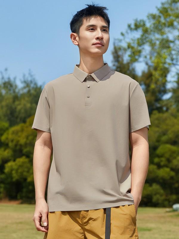 Unisex Summer Ice Silk Polo Shirt, Short Sleeve, Elastic Business-Casual, Custom Logo Option