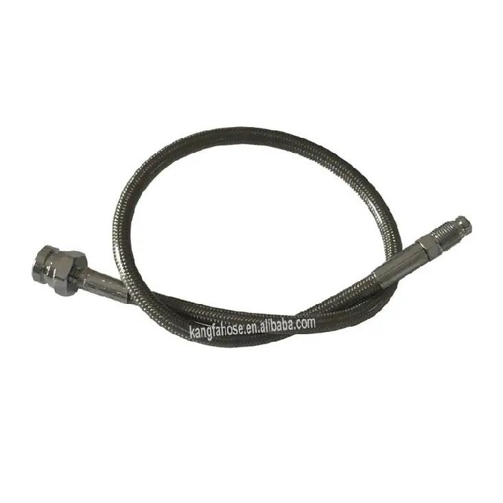 

PU Covered Motorcycle Brake Oil Hose Line Stainless Steel Braided PTFE Pipe With Hexagonal Joint And Outer Filament 20cm