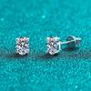 Elegant Small Oval Moissanite Stud Earrings Women Sterling Hypoallergenic Daily Wear Jewelry