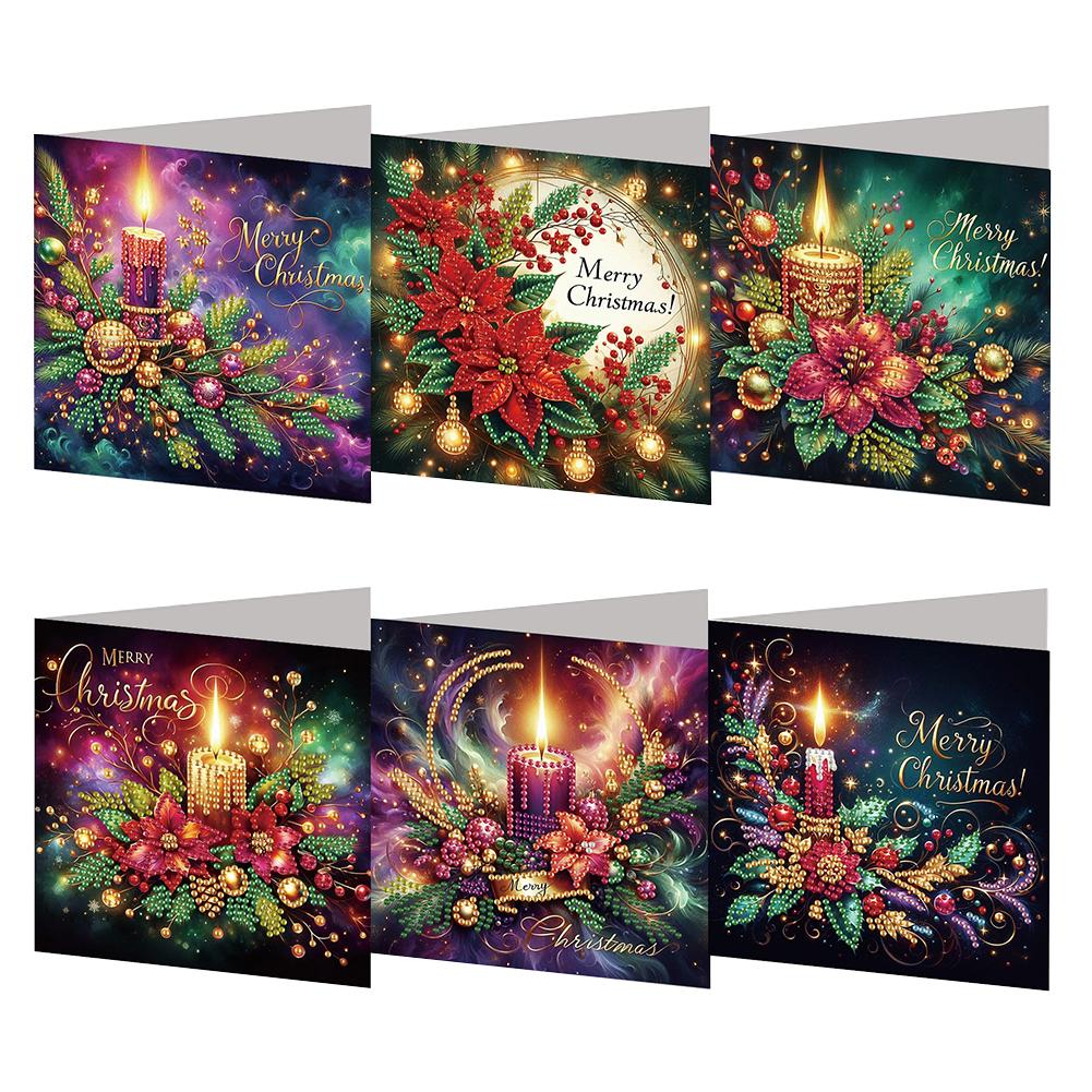 8/12pcs Diamond Painting Greeting Cards Handmade Diamond Painting Gift Card 5D Rhinestone Embroidery Arts Cards Kits for Adults