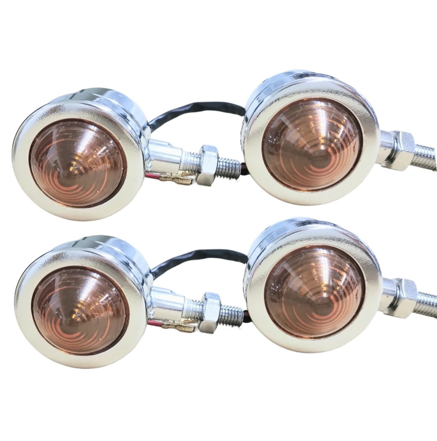 

Universal Bullet Turn Signals for Chrome Orange Lens of 4 Chrome [CMY Select] Motorcycles, Plated, 12V, (Set Orange)
